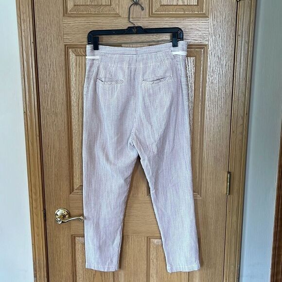 Free People Caraway Light At Sunrise Pink Stripes Cotton Pants Sz 4 - Picture 3 of 7